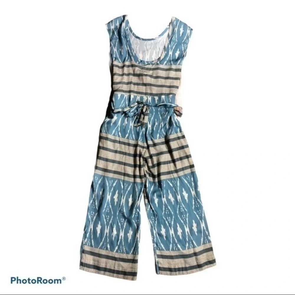 Chaser silky ikat cropped Jumpsuit romper medium - Picture 5 of 8